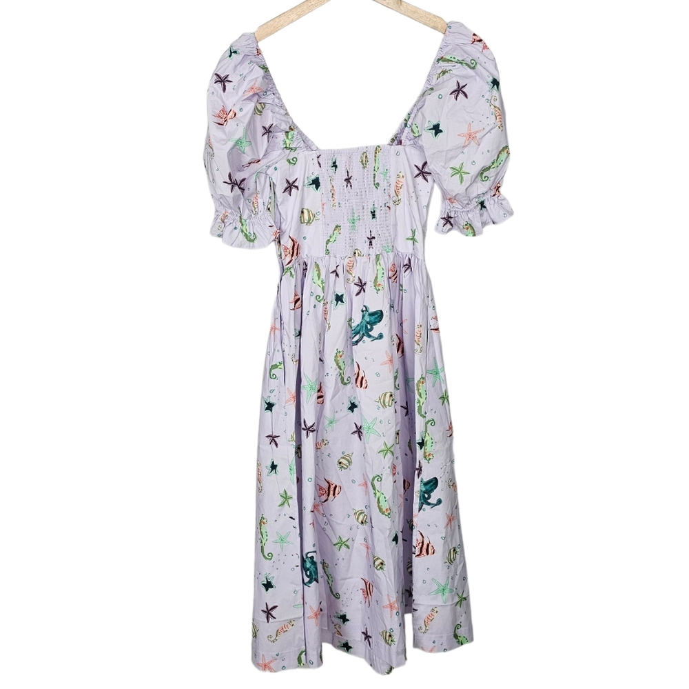 Hill House Sea Creatures The Ophelia Dress Size Small New With Tags - Picture 3 of 5